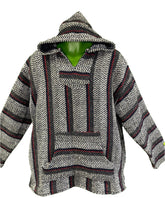 Blue/Grey Baja Hoodie Drug Rug Jerga Made in Mexico Men's X-Large
