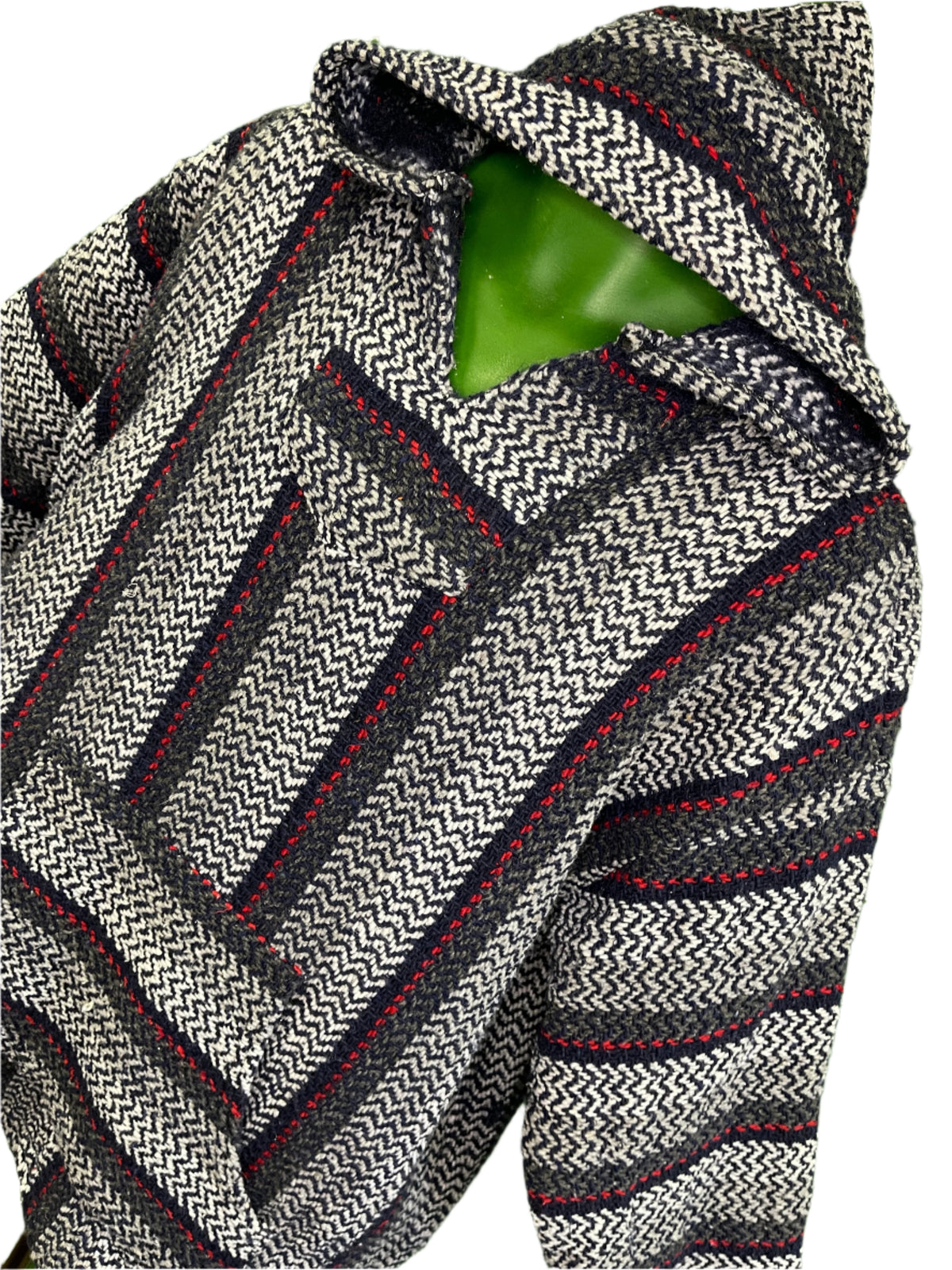 Blue/Grey Baja Hoodie Drug Rug Jerga Made in Mexico Men's X-Large