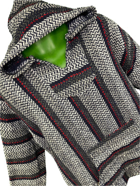 Blue/Grey Baja Hoodie Drug Rug Jerga Made in Mexico Men's X-Large