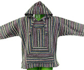 Colourful Baja Hoodie Drug Rug Jerga Made in Mexico Men's Small