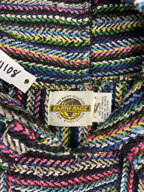 Colourful Baja Hoodie Drug Rug Jerga Made in Mexico Men's Small