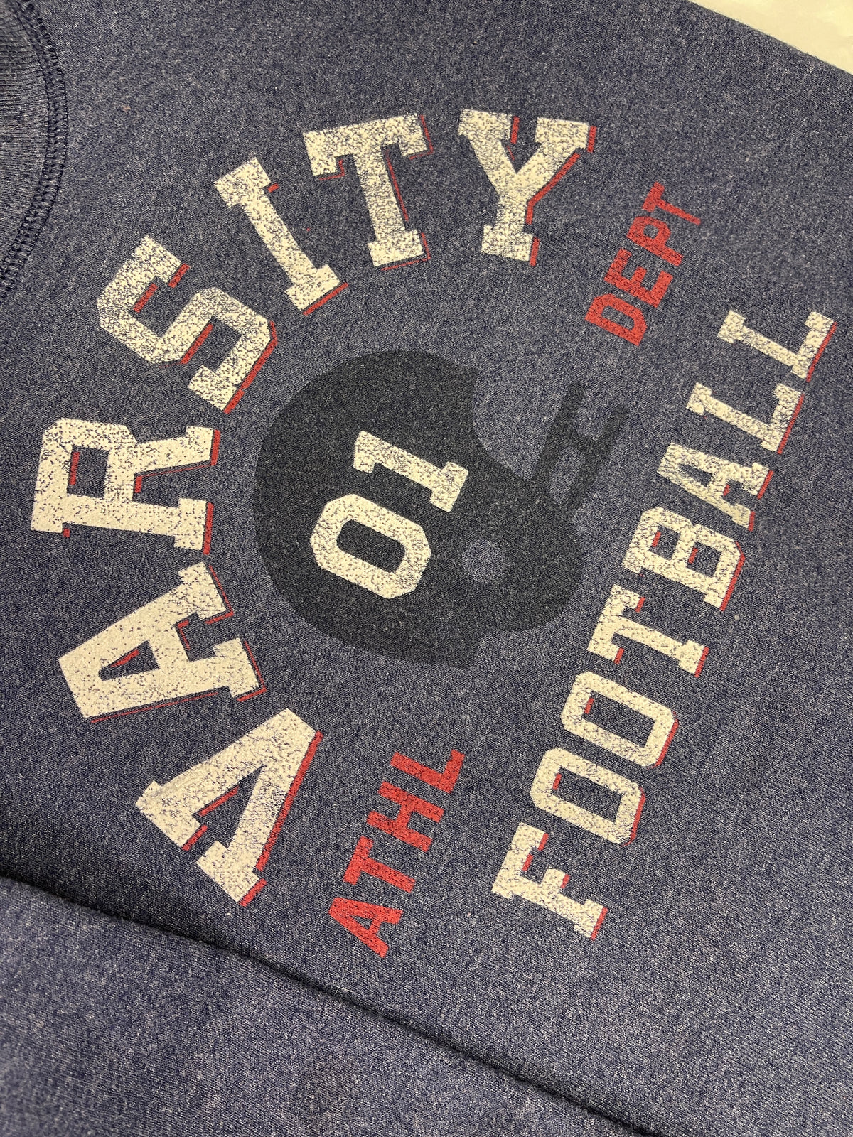 American Football "Varsity" Heathered Blue Pullover Sweatshirt Youth Small 8