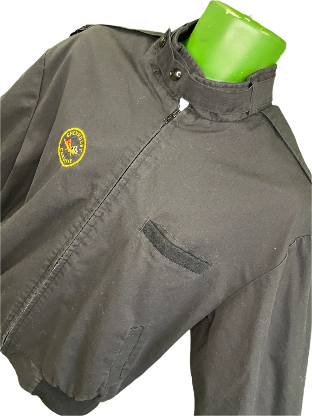CORVETTE Chevrolet Bomber Style Club Vintage Jacket Black Stitched Men's Small