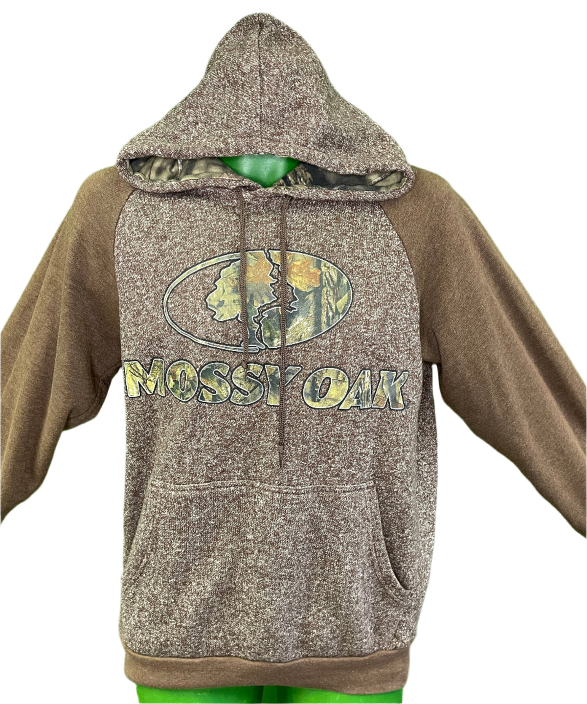 Mossy Oak Hunting Pullover Heathered Brown Hoodie Men's Small