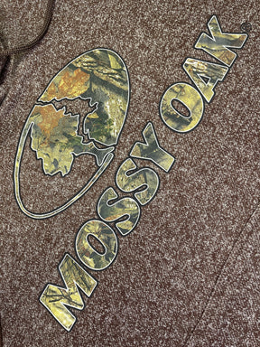 Mossy Oak Hunting Pullover Heathered Brown Hoodie Men's Small