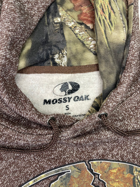 Mossy Oak Hunting Pullover Heathered Brown Hoodie Men's Small