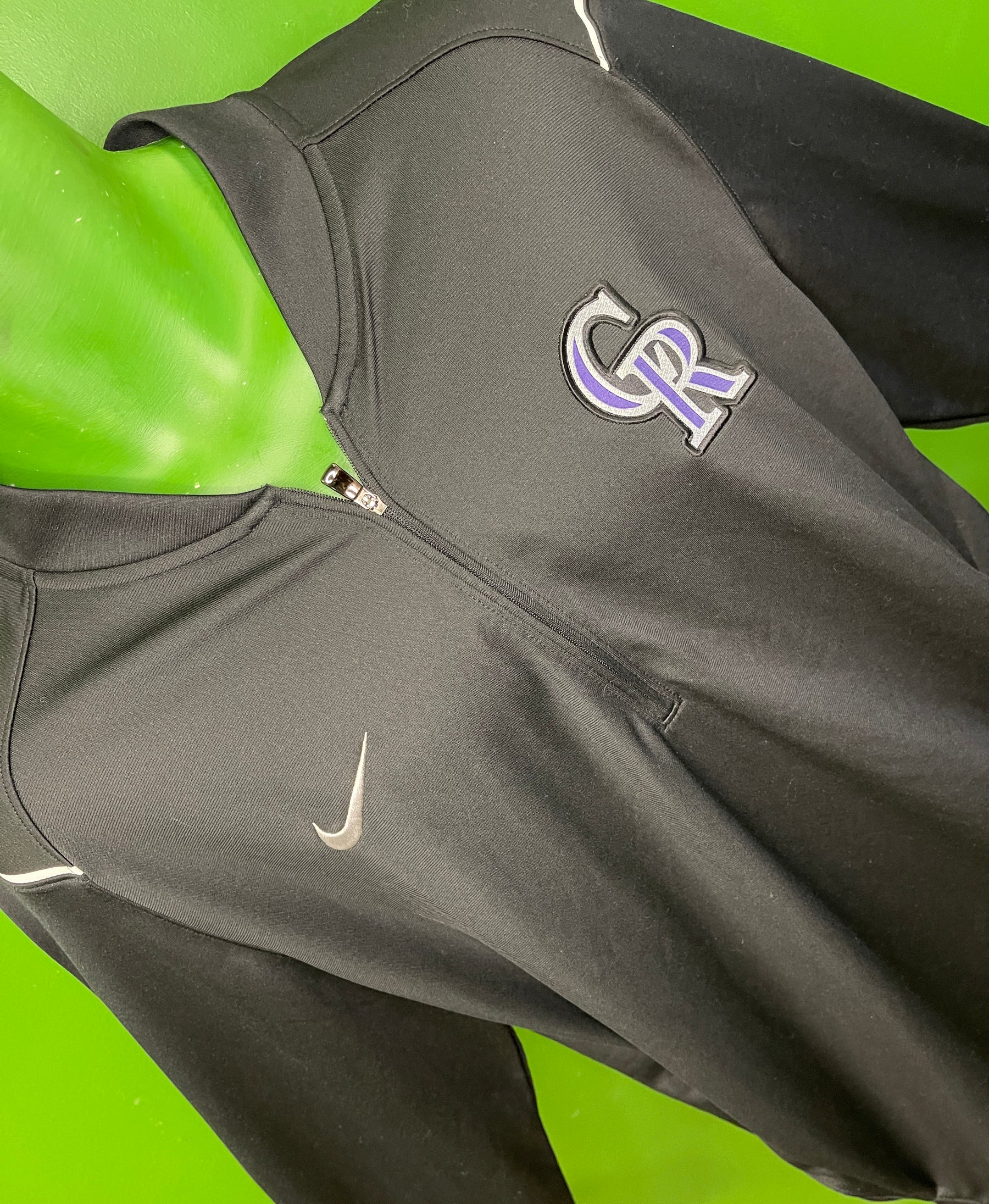 MLB Colorado Rockies Dri-Fit Full-Zip Track Jacket Embroidered Men's Large