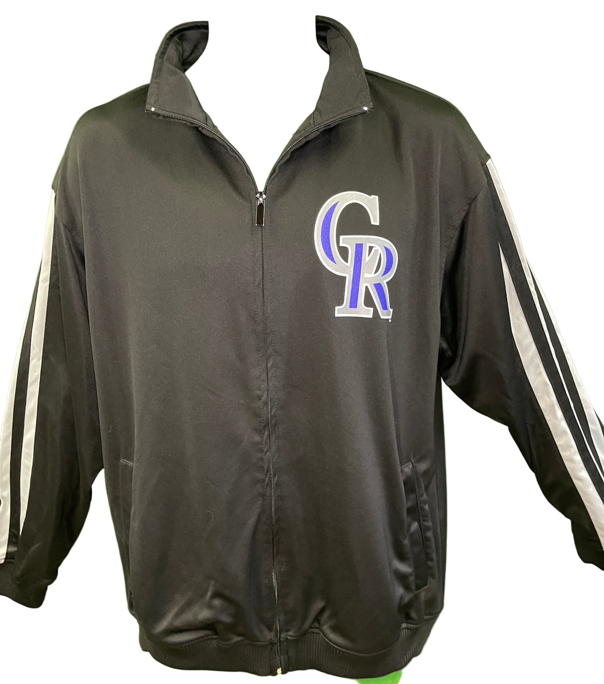 MLB Colorado Rockies Black Polyester Track Jacket Men's Large