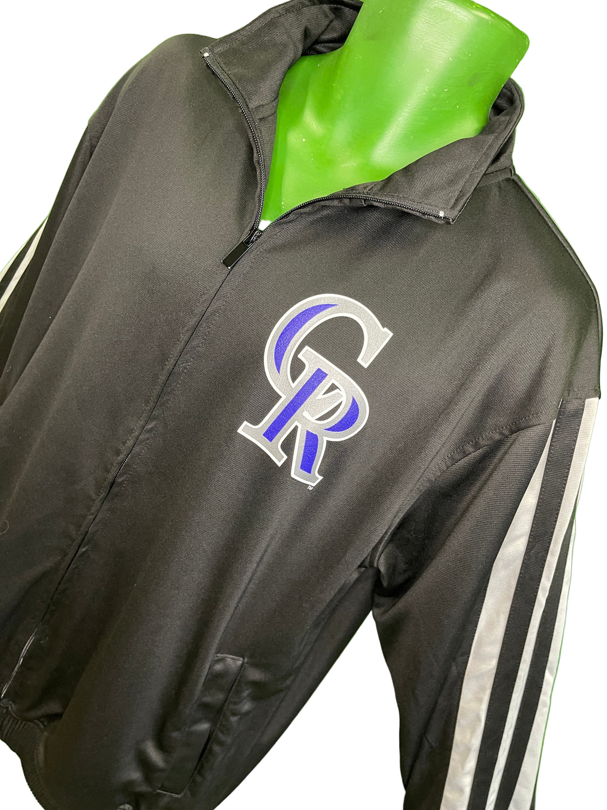 MLB Colorado Rockies Black Polyester Track Jacket Men's Large