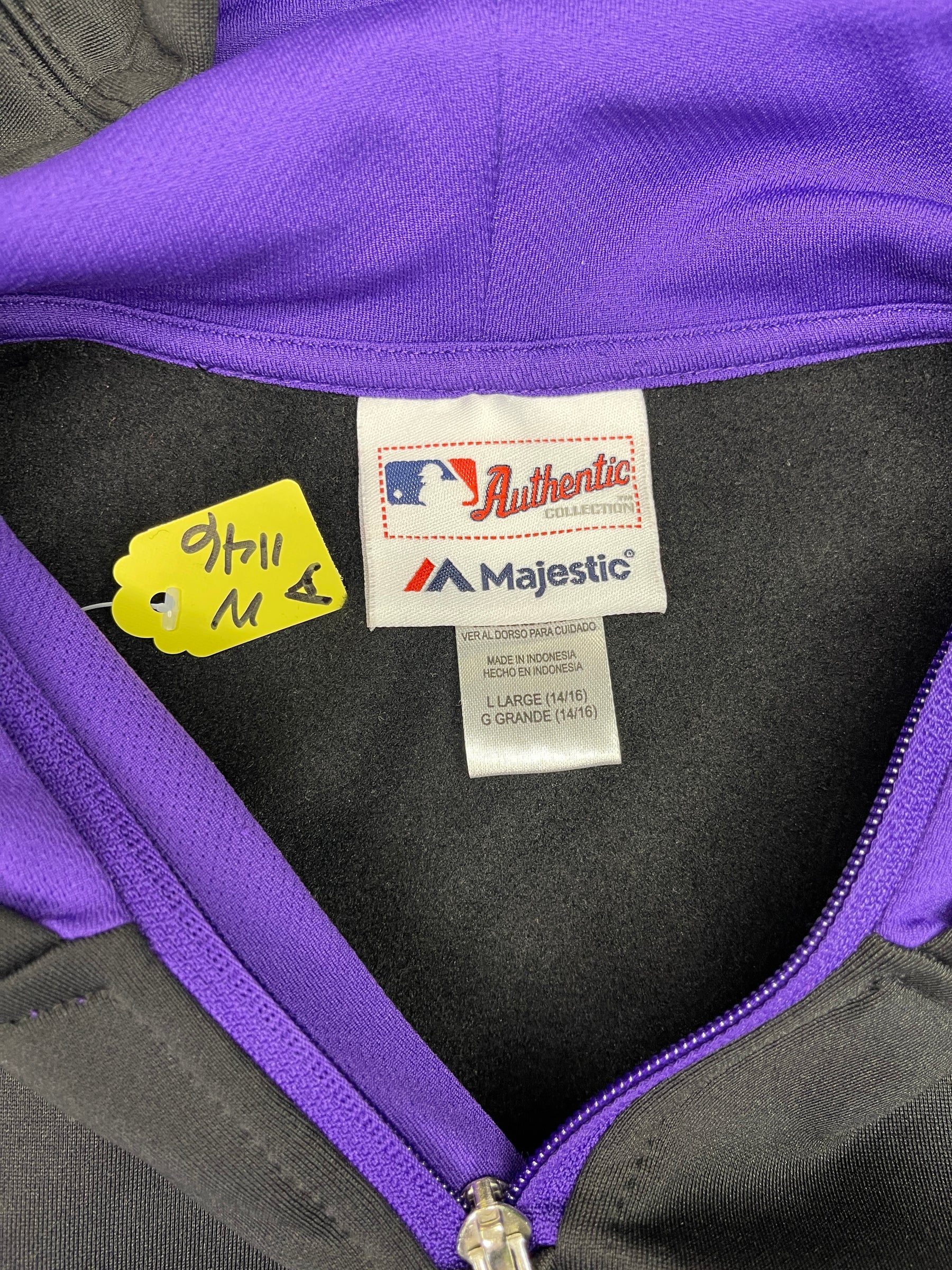 MLB Colorado Rockies Majestic 1/4 Zip Pullover Hoodie Youth Large 14-16