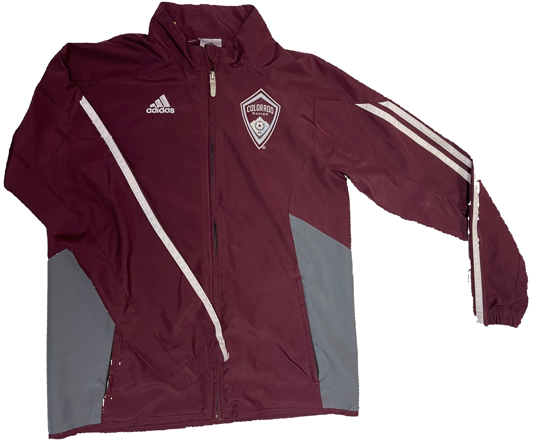 MLS Colorado Rapids Adidas Full Zip Windbreaker Jacket Youth Medium 10-12