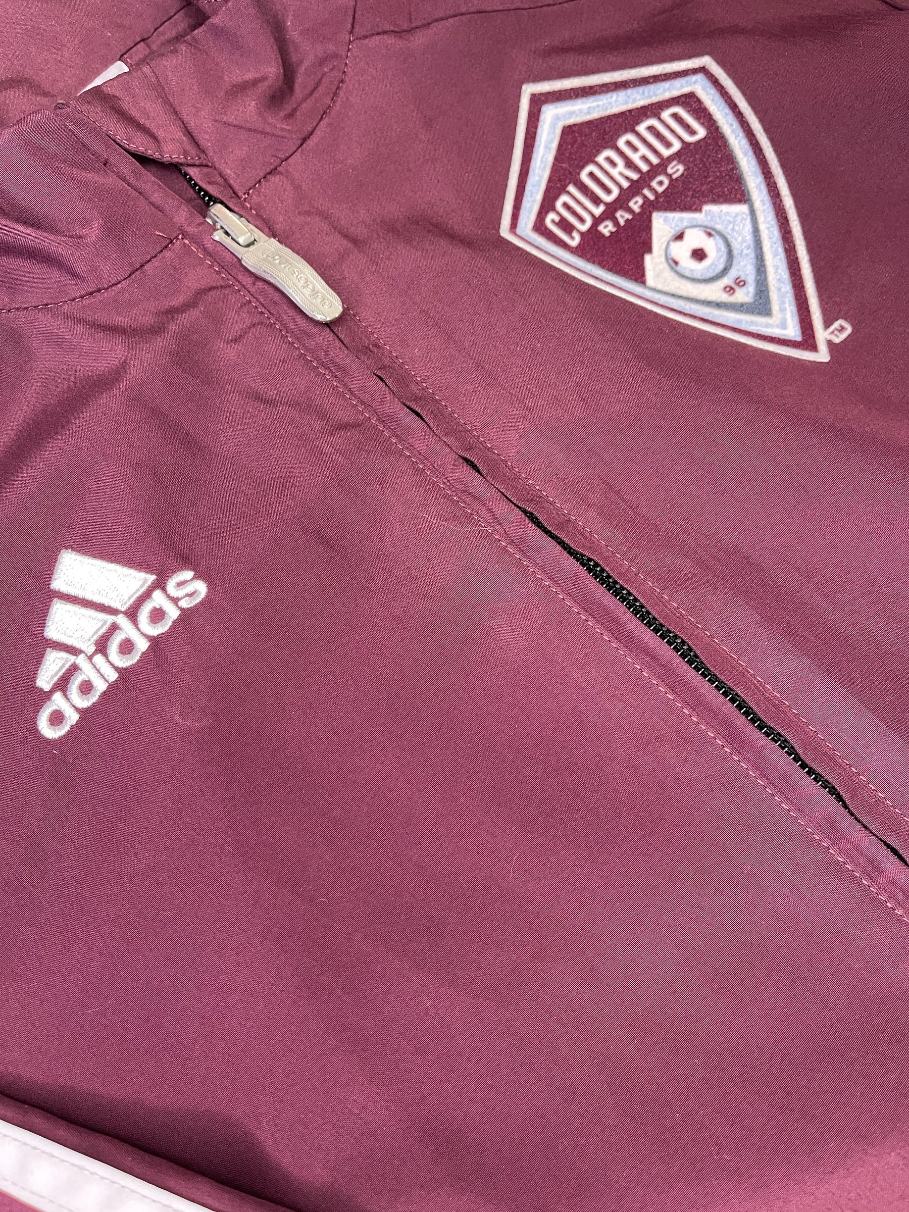 MLS Colorado Rapids Adidas Full Zip Windbreaker Jacket Youth Medium 10-12