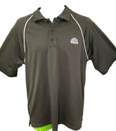 MLB Colorado Rockies True Fan Black Polo Golf Shirt White Piping Men's Medium