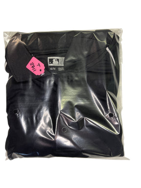 MLB Colorado Rockies True Fan Black Polo Golf Shirt White Piping Men's Medium