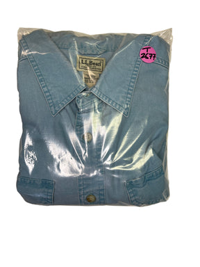 L L Bean 100% Cotton Light Wash Denim Shirt S/S Men's X-Large