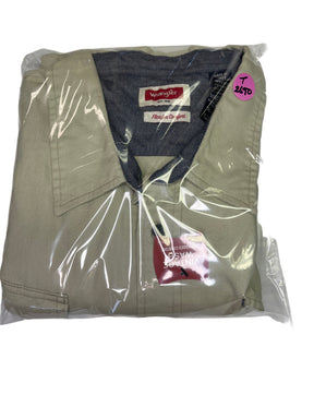 Wrangler Vintage Wash Beige L/S Cotton Shirt Men's 3X-Large NWT