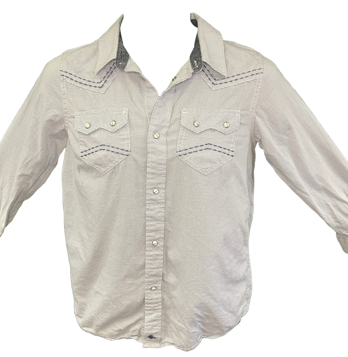 Cody James Authentic Western Apparel Blue Diamond Pattern L/S Shirt Youth Large