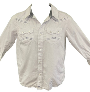 Cody James Authentic Western Apparel Blue Diamond Pattern L/S Shirt Youth Large