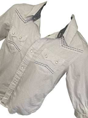 Cody James Authentic Western Apparel Blue Diamond Pattern L/S Shirt Youth Large