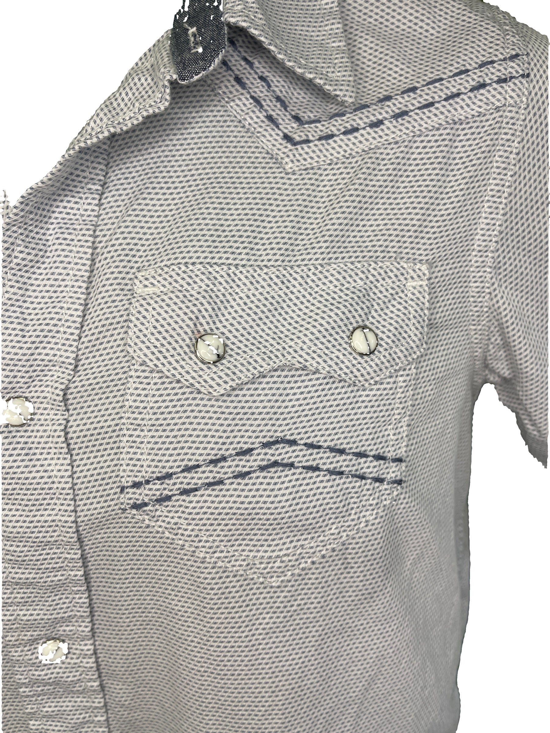 Cody James Authentic Western Apparel Blue Diamond Pattern L/S Shirt Youth Large