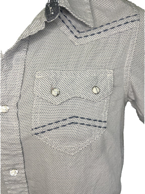 Cody James Authentic Western Apparel Blue Diamond Pattern L/S Shirt Youth Large