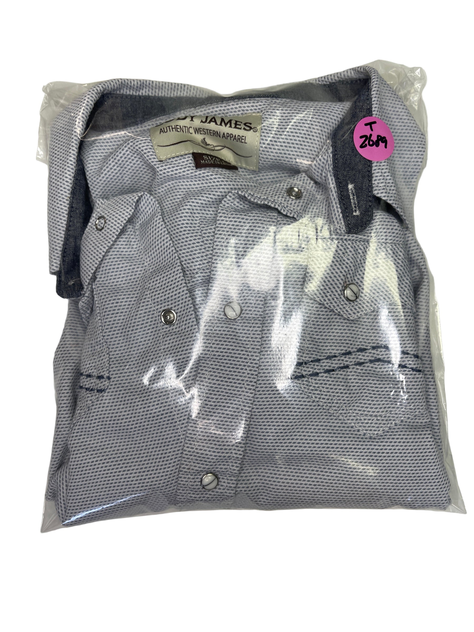 Cody James Authentic Western Apparel Blue Diamond Pattern L/S Shirt Youth Large