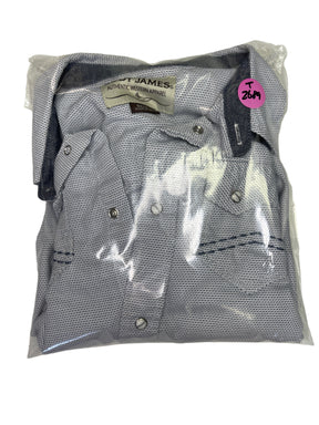 Cody James Authentic Western Apparel Blue Diamond Pattern L/S Shirt Youth Large