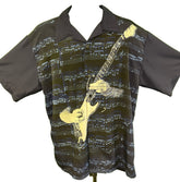 Rock House Los Angeles Guitar Player Silky Dress Shirt Men's X-Large