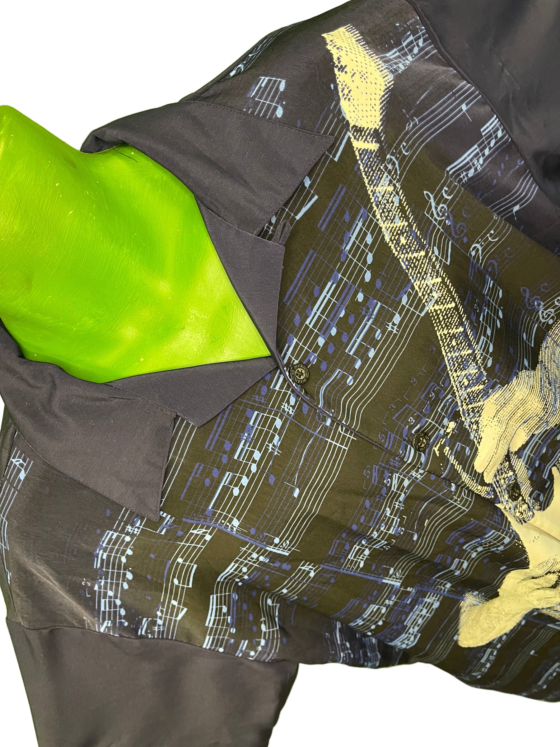 Rock House Los Angeles Guitar Player Silky Dress Shirt Men's X-Large