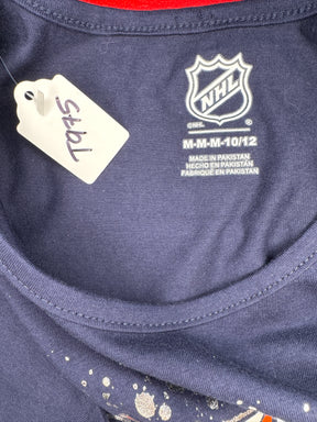 NHL Edmonton Oilers Cotton Deep Blue T-Shirt Girls' Youth Medium 10-12