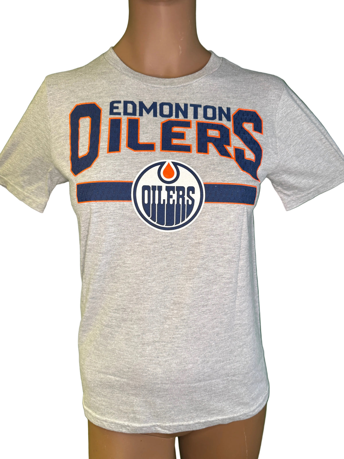 NHL Edmonton Oilers Heathered Grey T-Shirt Youth Medium 10-12 New w/o Tags