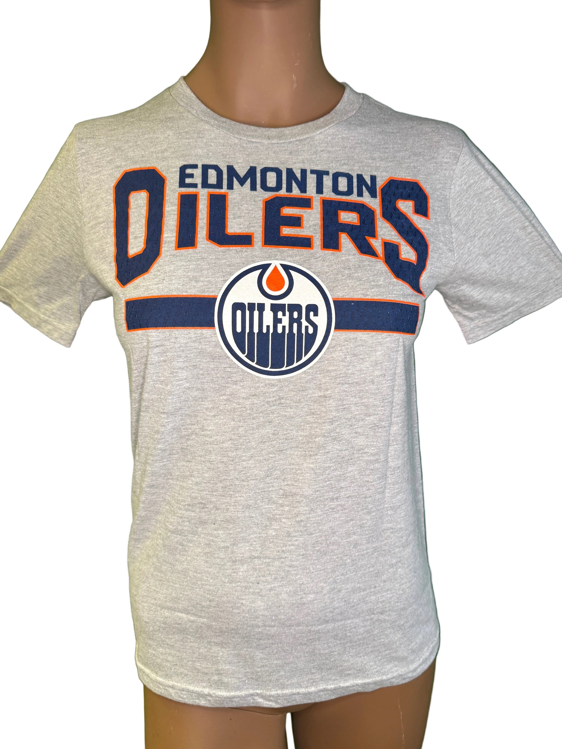 NHL Edmonton OIlers Heathered Grey T-Shirt Youth Medium 10-12 New w/o Tags