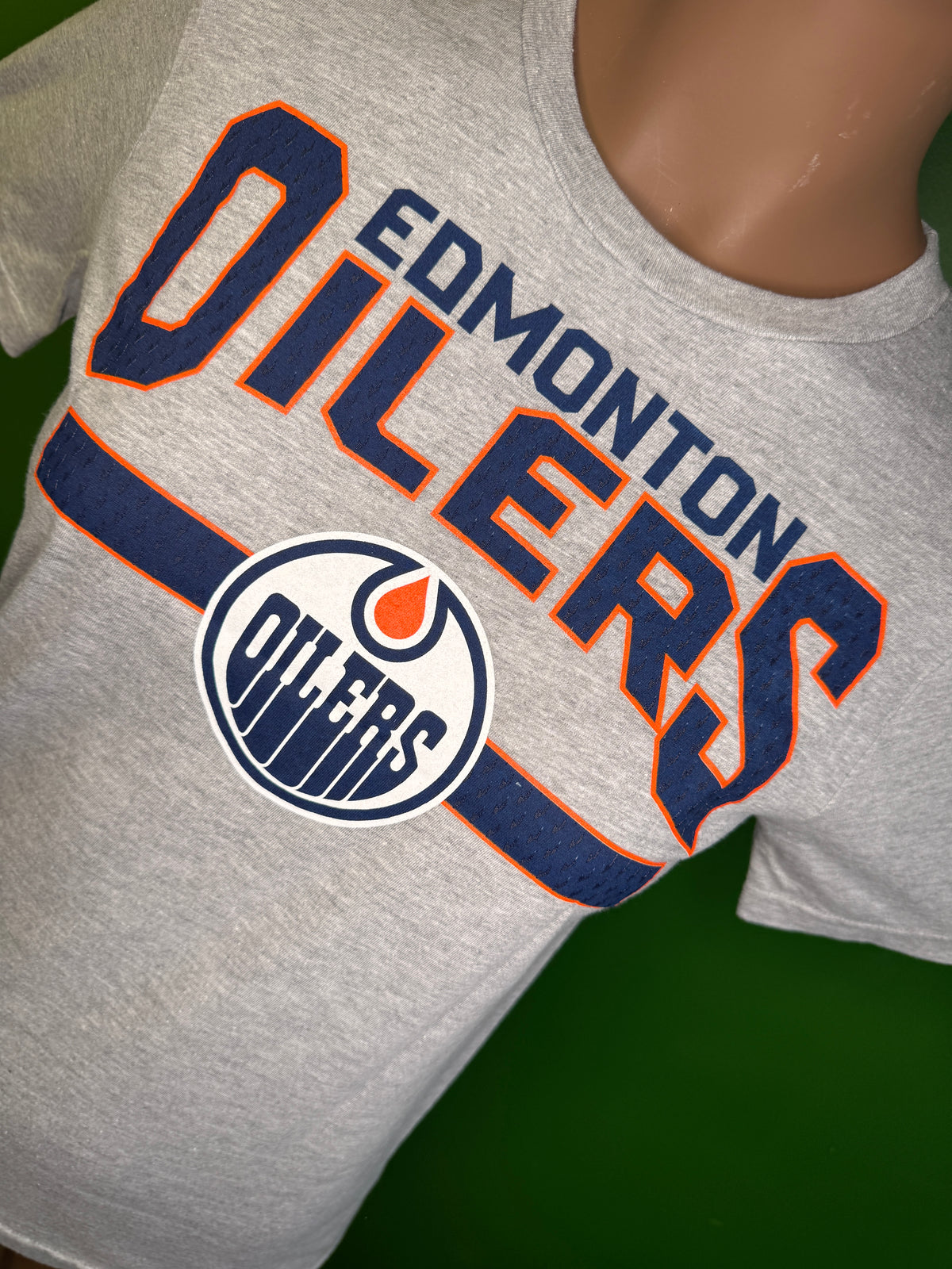 NHL Edmonton Oilers Heathered Grey T-Shirt Youth Medium 10-12 New w/o Tags