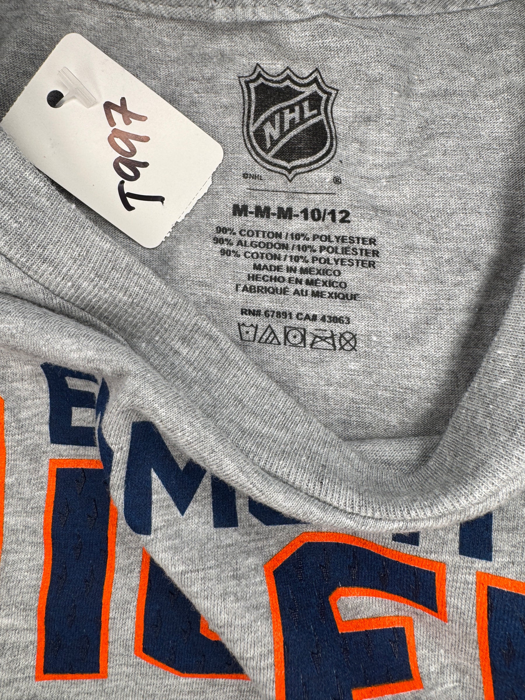 NHL Edmonton OIlers Heathered Grey T-Shirt Youth Medium 10-12 New w/o Tags