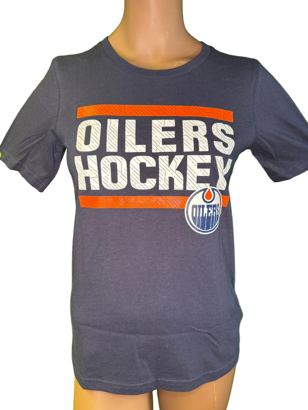 NHL Edmonton Oilers Cotton Deep Blue T-Shirt Girls' Youth Medium 10-12