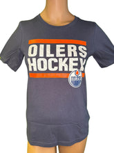 NHL Edmonton Oilers Cotton Deep Blue T-Shirt Girls' Youth Medium 10-12