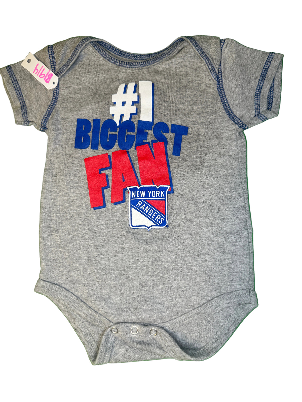 NHL New York Rangers Grey Infant Baby Onesie 12 Months