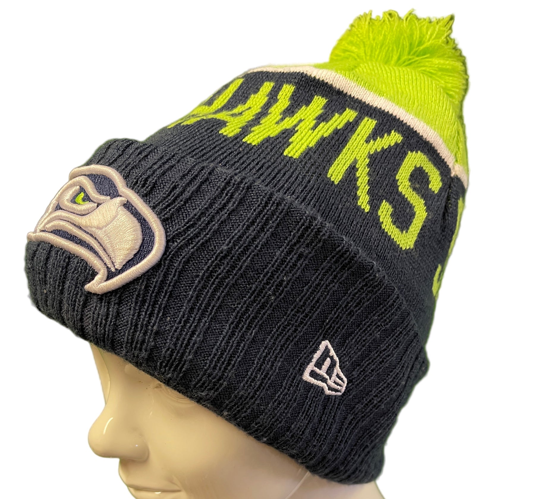 NFL Seattle Seahawks New Era Warm Lined Woolly Bobble Hat OSFM