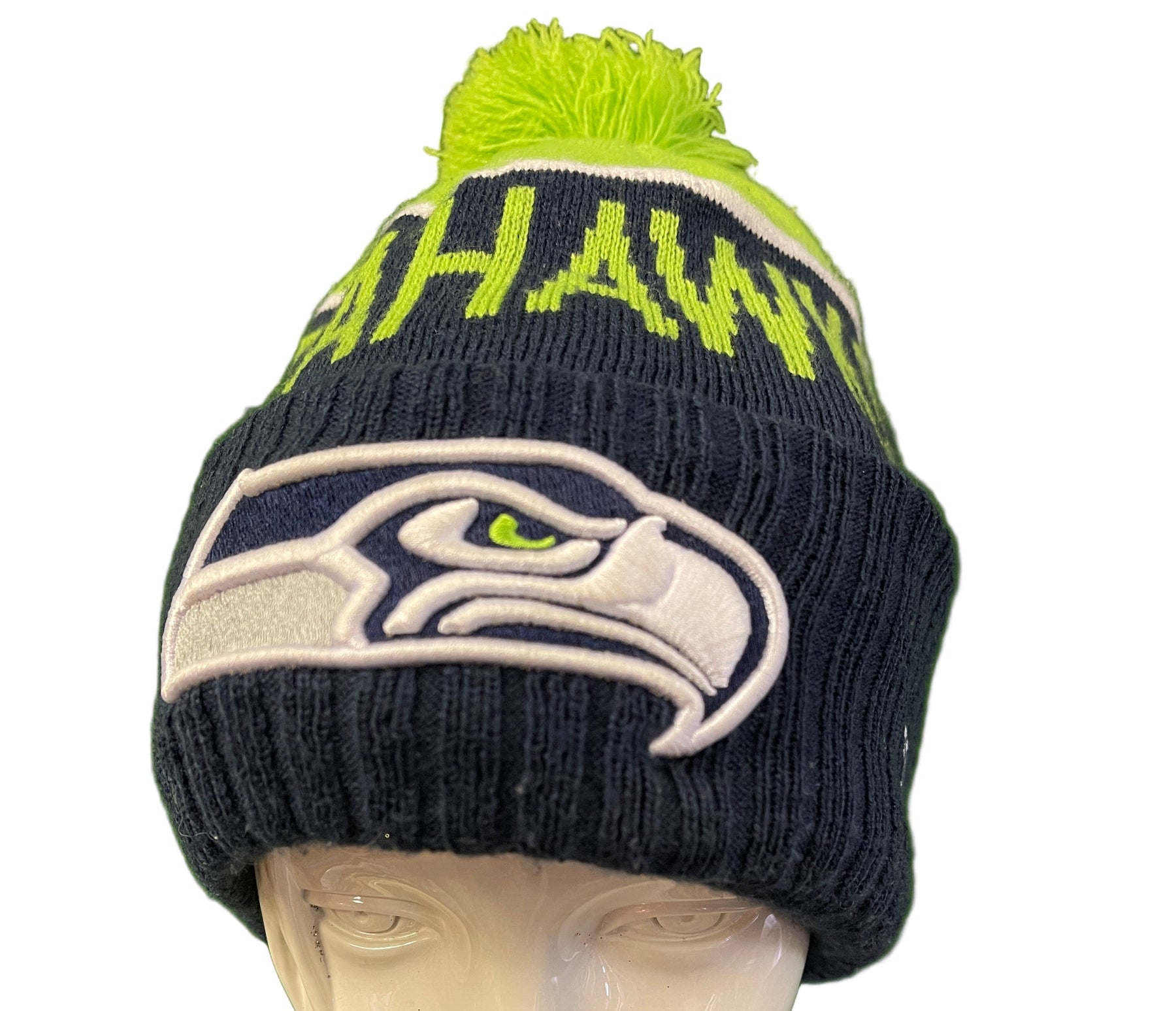 NFL Seattle Seahawks New Era Warm Lined Woolly Bobble Hat OSFM