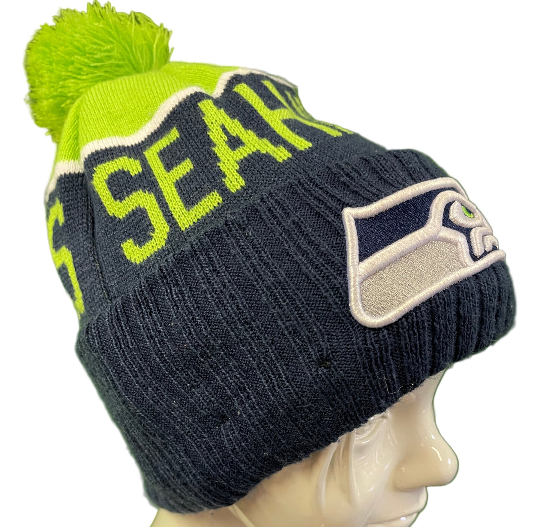 NFL Seattle Seahawks New Era Warm Lined Woolly Bobble Hat OSFM
