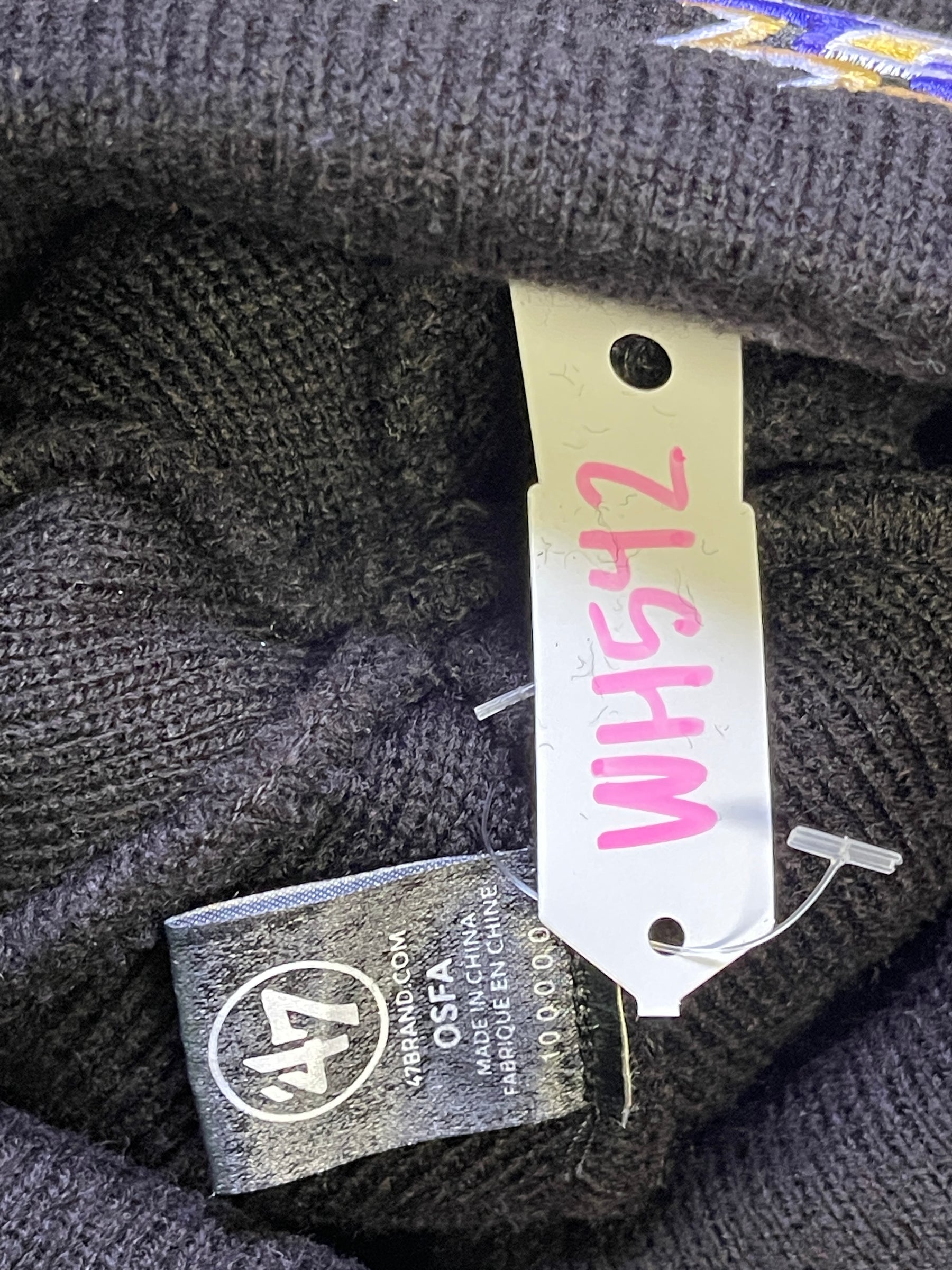 NFL Baltimore Ravens 47 Striped Woolly Bobble Hat OSFM