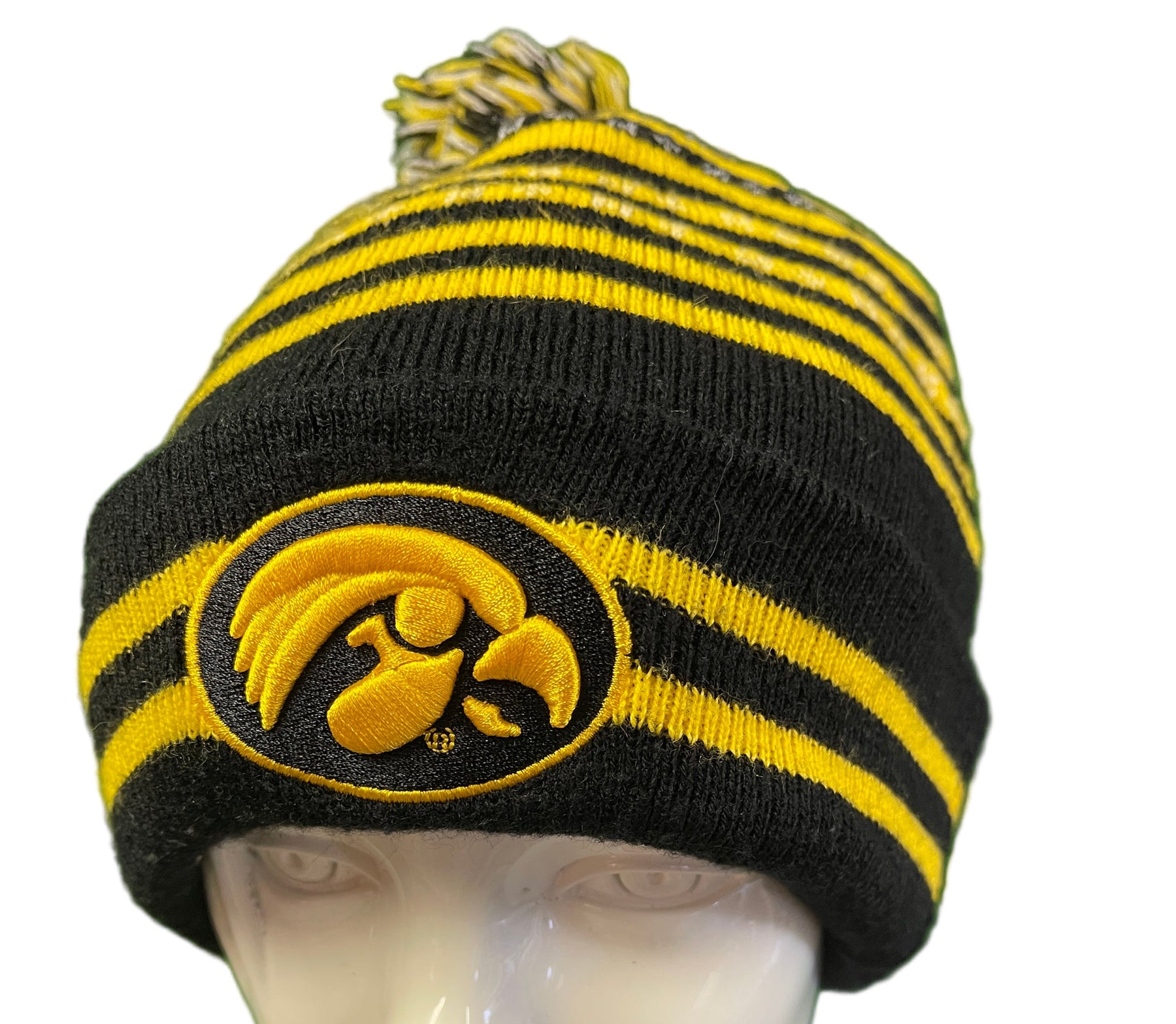 NCAA University of Iowa Hawkeyes Beanie Woolly Bobble Hat OSFA