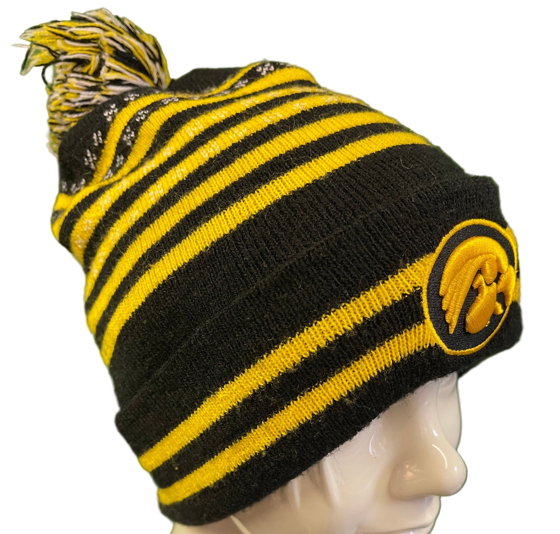 NCAA University of Iowa Hawkeyes Beanie Woolly Bobble Hat OSFA