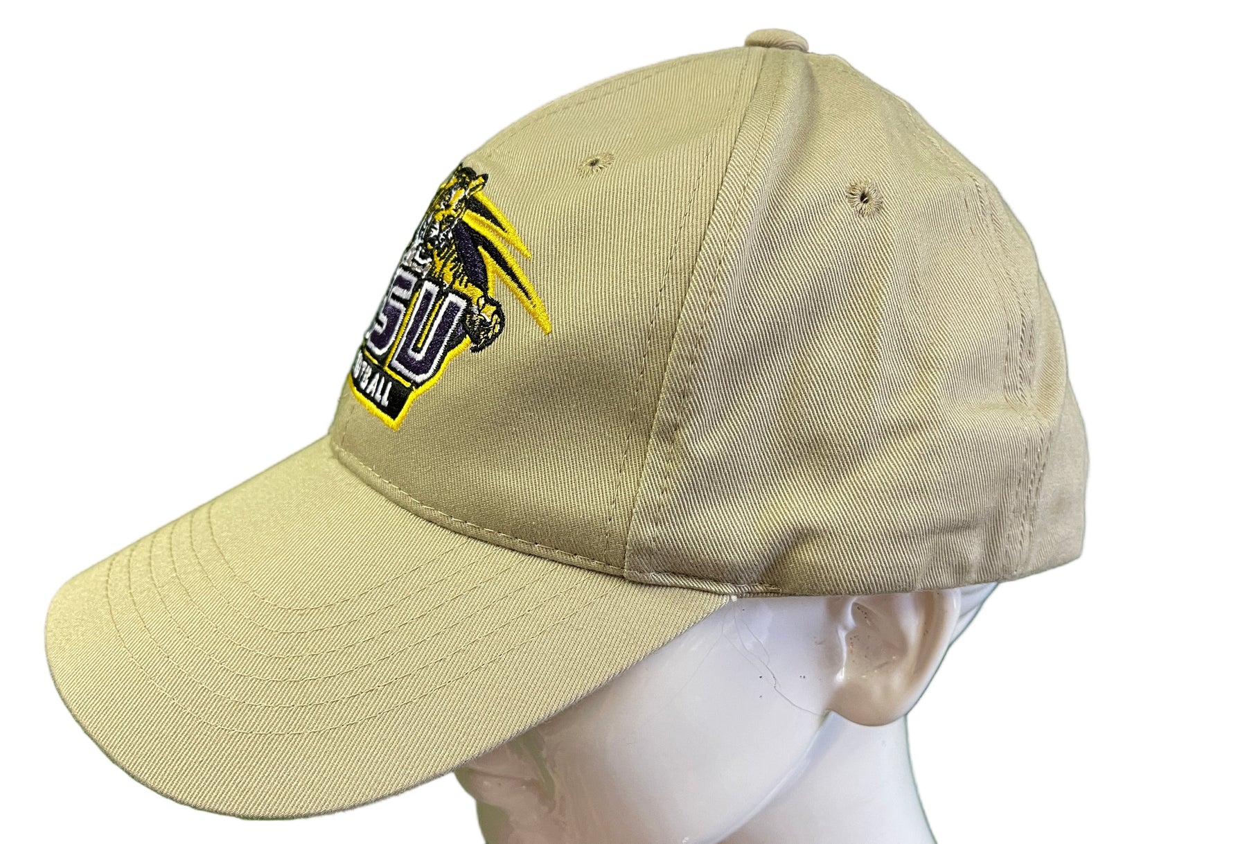 NCAA Louisiana State Tigers Beige Khaki Cotton Strapback Cap/Hat OSFA
