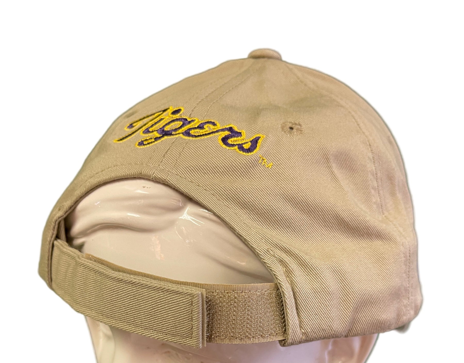 NCAA Louisiana State Tigers Beige Khaki Cotton Strapback Cap/Hat OSFA