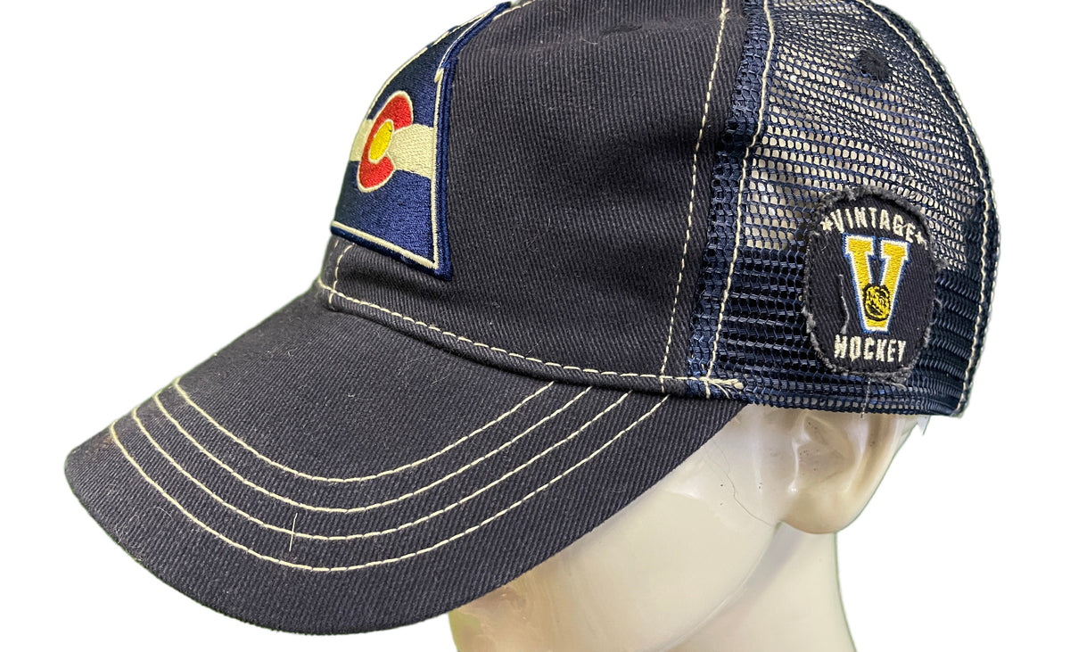 VINTAGE NHL Colorado Rockies Roger Edwards Strapback Cap/Hat Adult OSFM