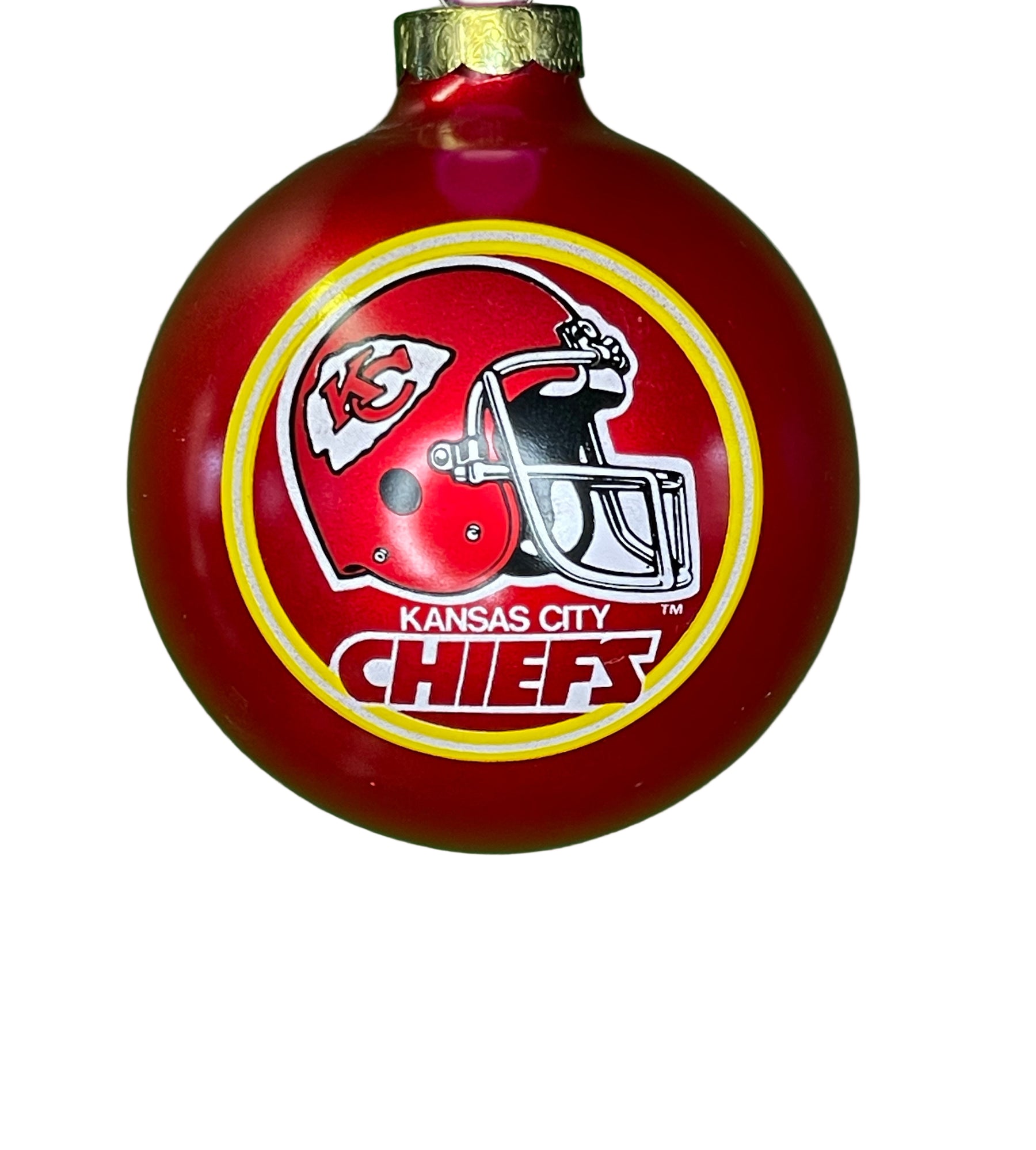 NFL Kansas City Chiefs Vintage Christmas Glass Tree Ornament New