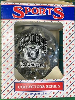 NFL Las Vegas (Los Angeles) Raiders Vintage Christmas Glass Tree Ornament NWT