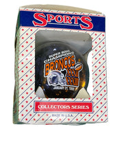 NFL Denver Broncos Vintage Christmas Glass Ornament Super Bowl XXXII XXXIII NWT