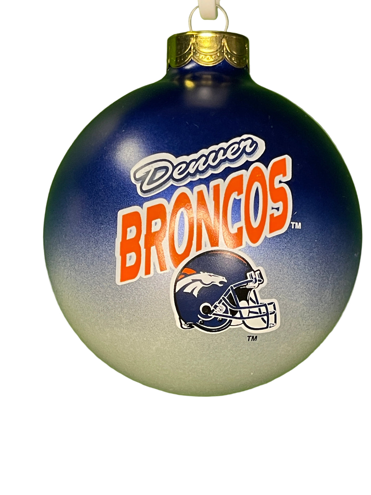 NFL Denver Broncos Vintage Christmas Glass Ball Ornament Tree Decoration NWT